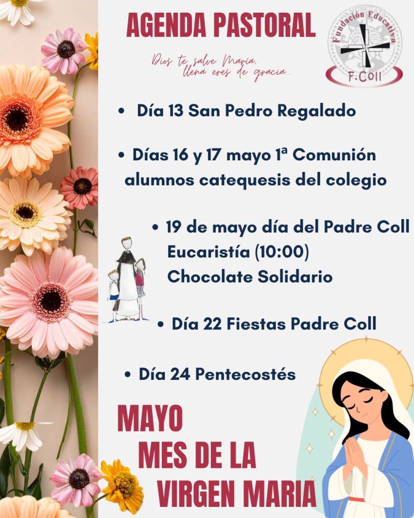 Calendario Pastoral de Mayo - Colegio Sagrado Corazón - Anunciata